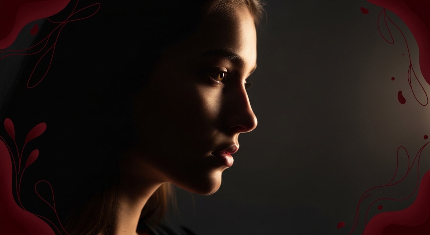 An artistic representation of self-discovery and introspection, showing a person in contemplative mood with warm lighting